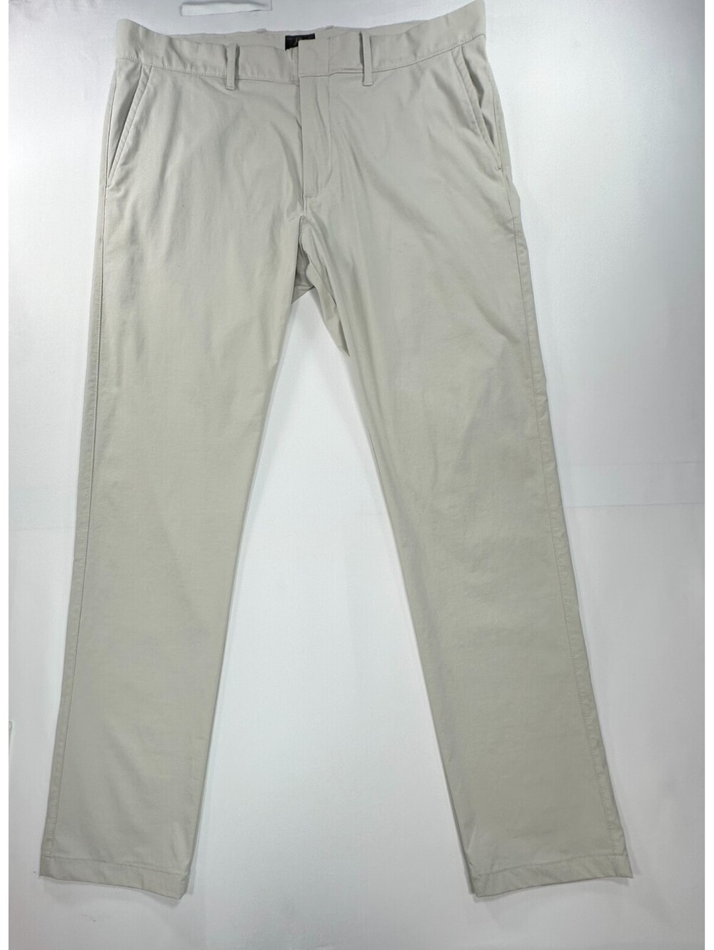 J Crew Stretch Straight Flat Nylon Chinos Beige Mens 33/32